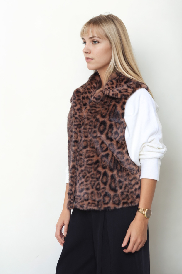 Leopar Desen Yelek - 7