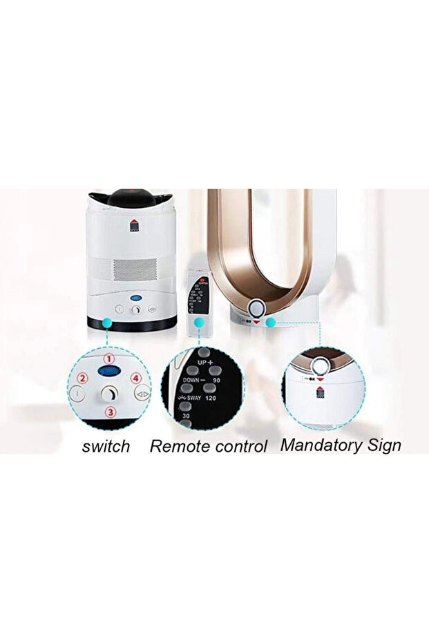 Fan Without Propeller 35 Cm (14inch), Automatic Oscillation, Timer Function - 5