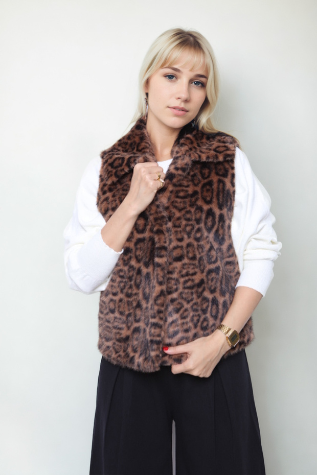 Leopar Desen Yelek - 6