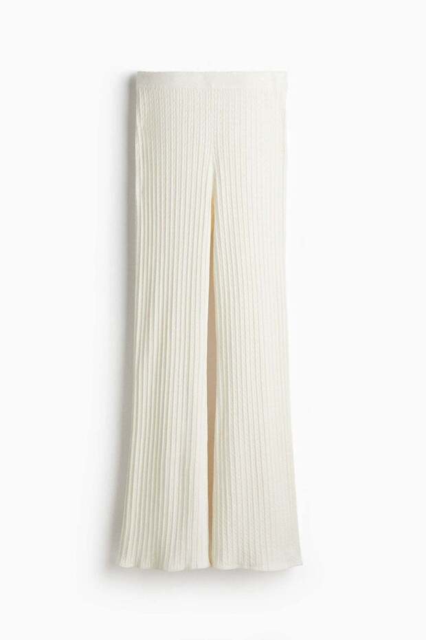 Cable-knit trousers