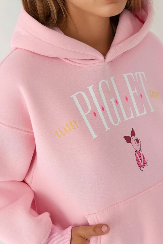 Oversize Baskılı Kapüşonlu Sweatshirt - 3