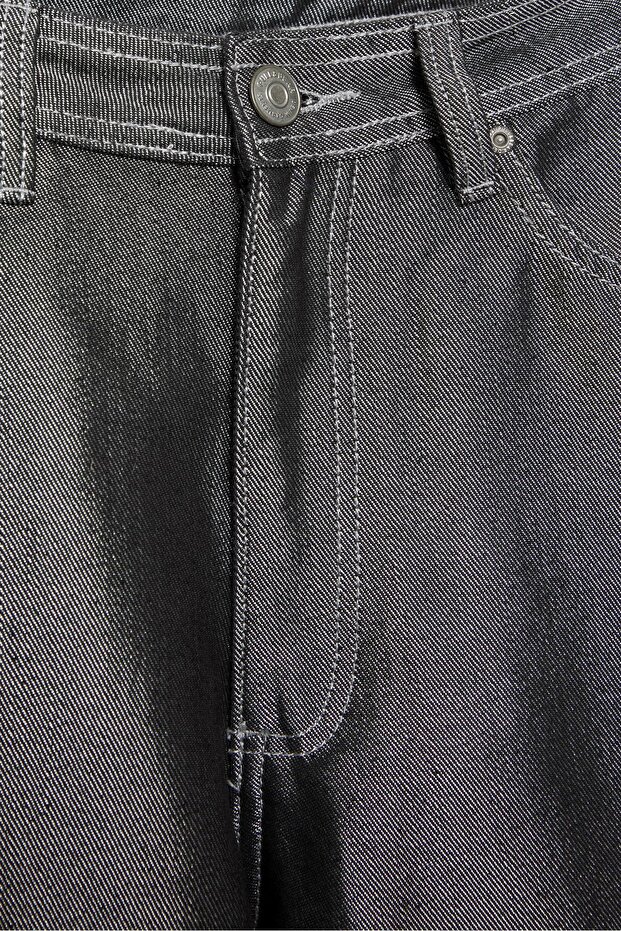 Gümüş kaplama baggy jean - 8