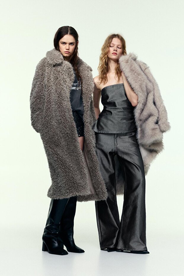 Gümüş kaplama baggy jean - 1