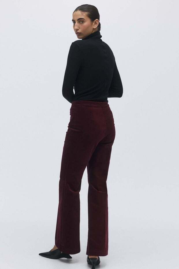 Flared velvet trousers