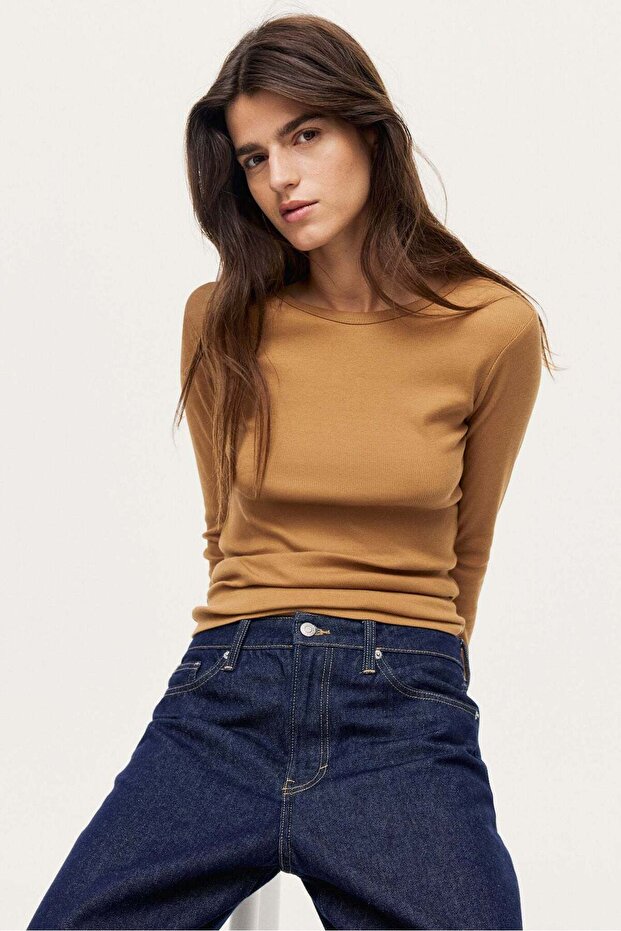 بلوزة من القطن المضلع - 2