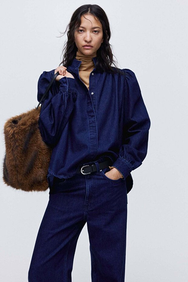 Oversized denim blouse