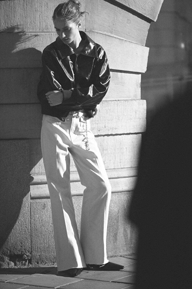 بنطال جينز واسع الساق - 1