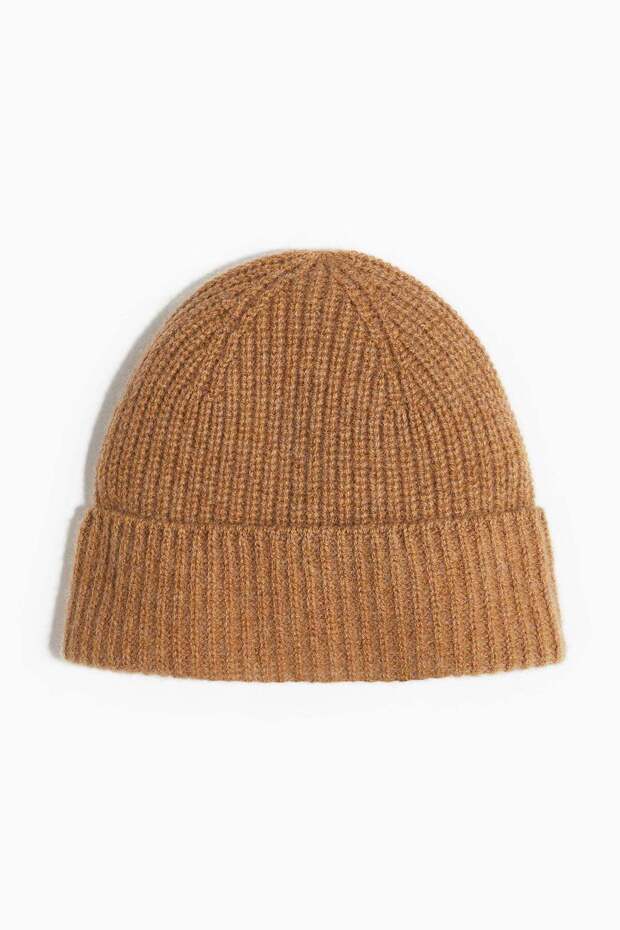 Rib-knit cashmere hat