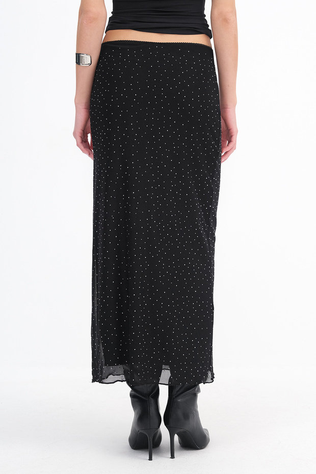 Taşlı Midi Etek E17692 - 6