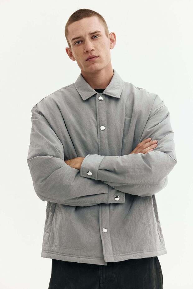 Relaxed Fit Padded nylon overshirt