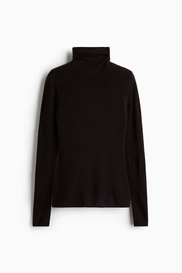 Cashmere-blend polo-neck jumper
