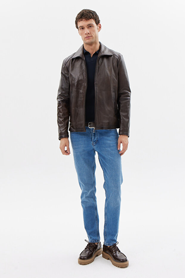 Erkek Regular Deri Mont - 7