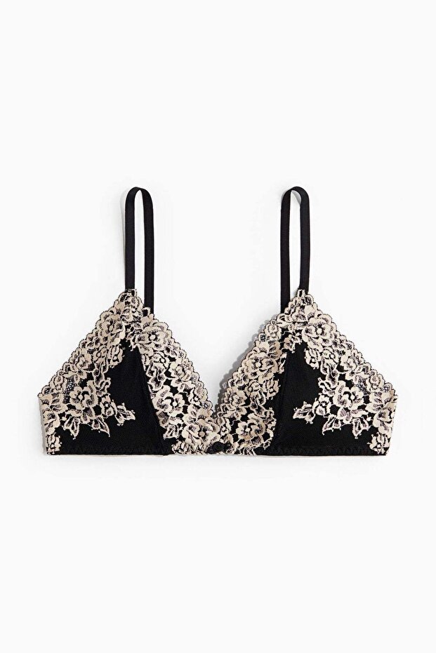 Padded soft lace bra