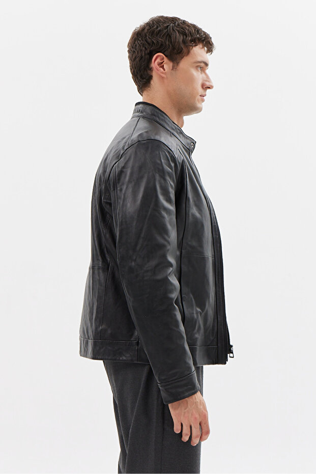 Erkek Regular Deri Mont - 5