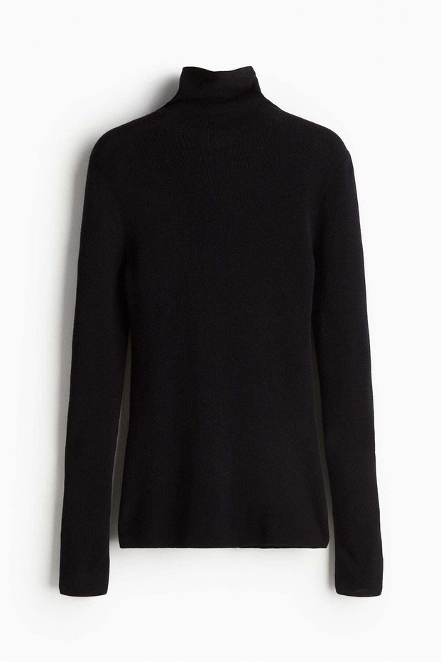 Cashmere-blend polo-neck jumper