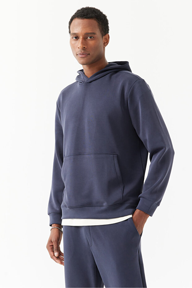 Erkek Kapüşonlu Sweat Üst - 1