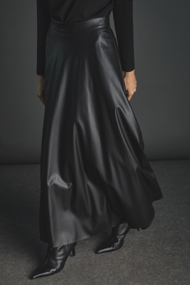 Suni Deri Kloş Etek - 4