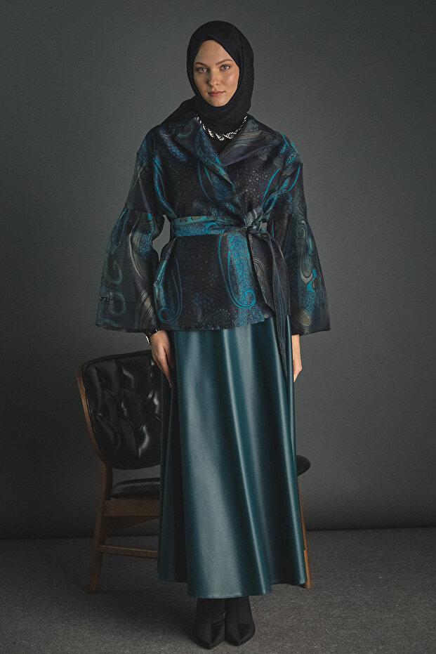 Suni Deri Kloş Etek - 1