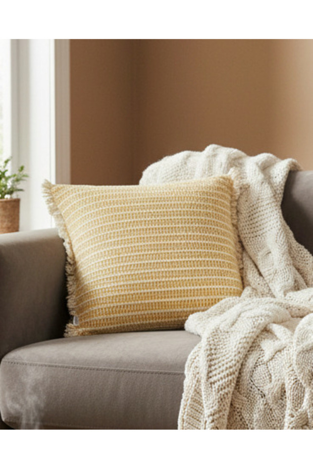Yellow Textured Cushion
