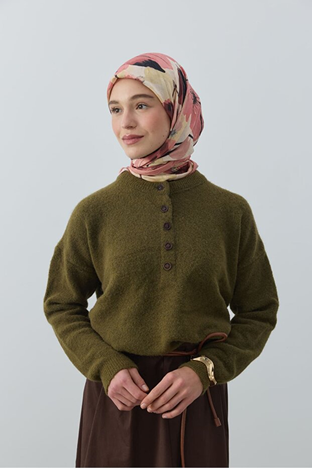 Solena Desen Bambu Eşarp - 1