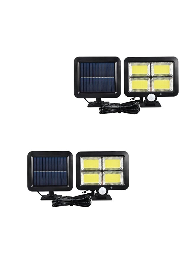 Set 2 x 120 LED Floodlight with Solar Panel, Motion Sensor, 3 Lighting Modes - 2