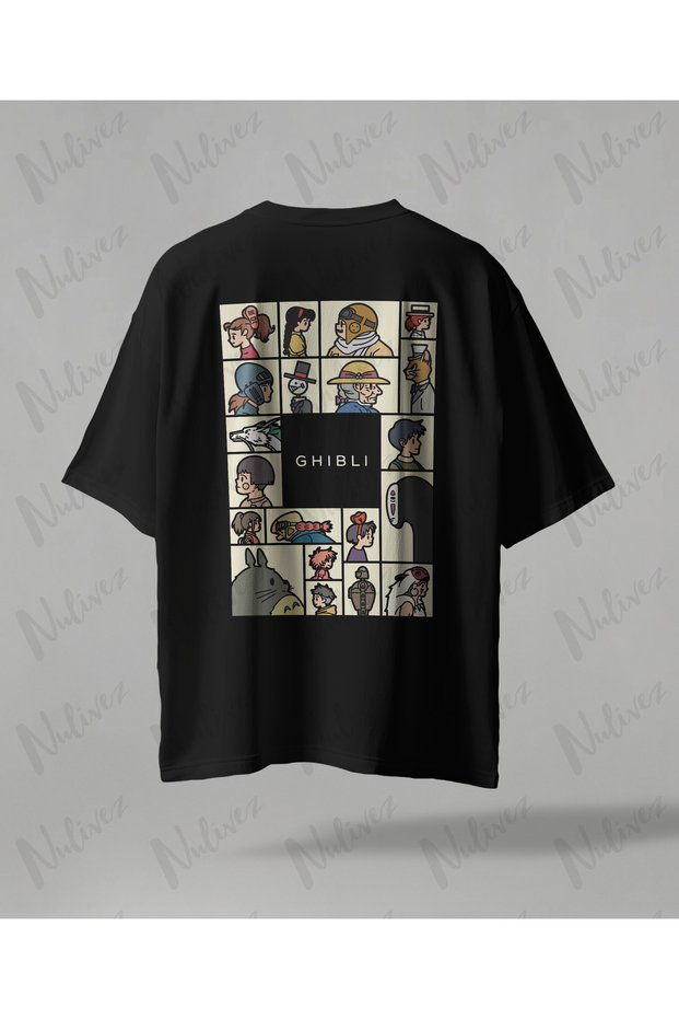 Anime Studio Ghibli Design Back Printed High Quality Compact Unisex Oversized T-Shirt