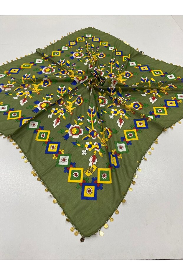 Tokat Pullu Yazma Eşarp Şal - 1