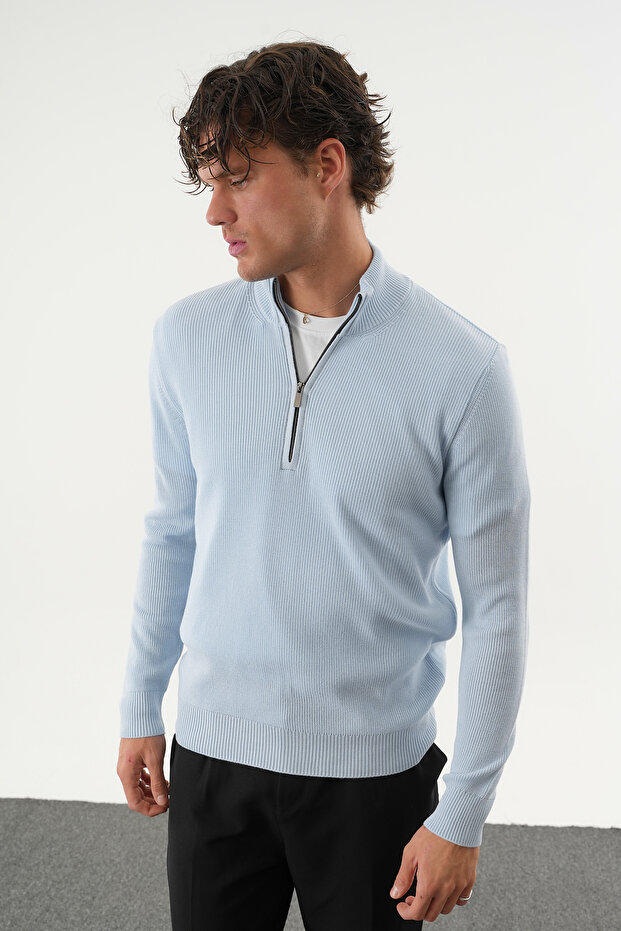 سترة تريكو أساسية للرجال بقصة عادية ونصف سحاب - 5