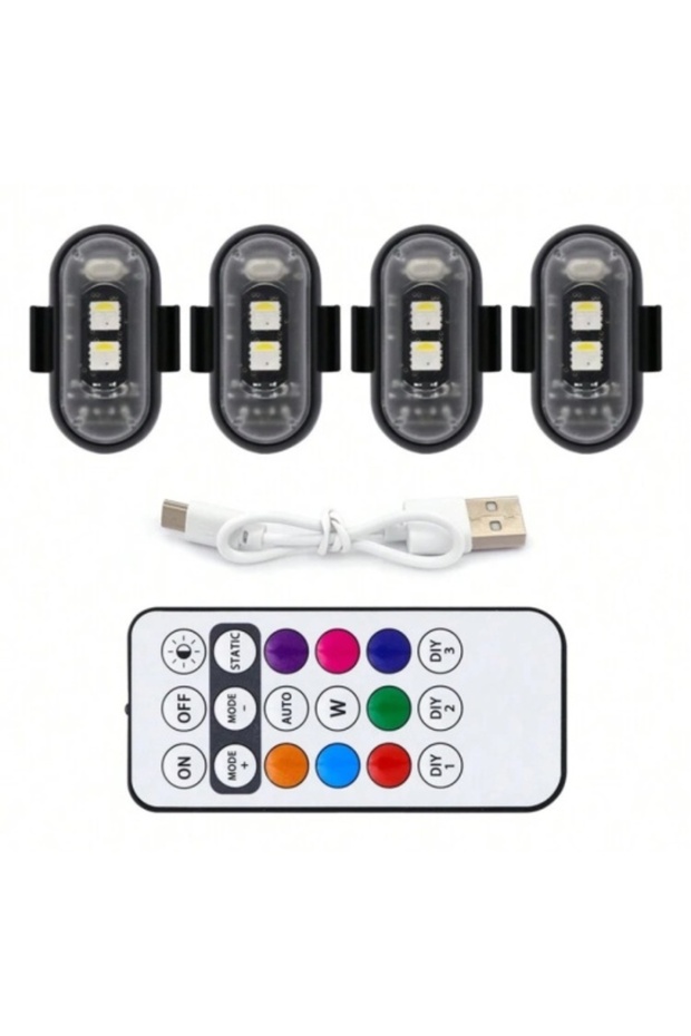 Set 4 Leduri multicolore cu telecomanda - 1