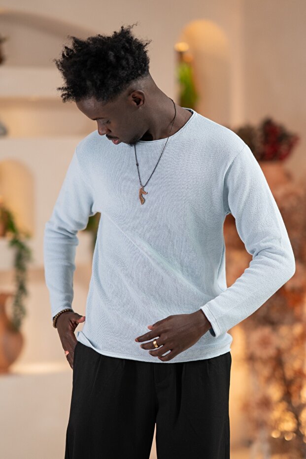 Regular Fit Stretch Fabric Self Striped Transitional Sports Sweater