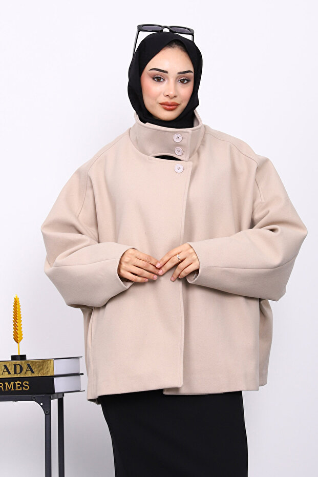 Mink Pocketed Oversized Cashmere Coat