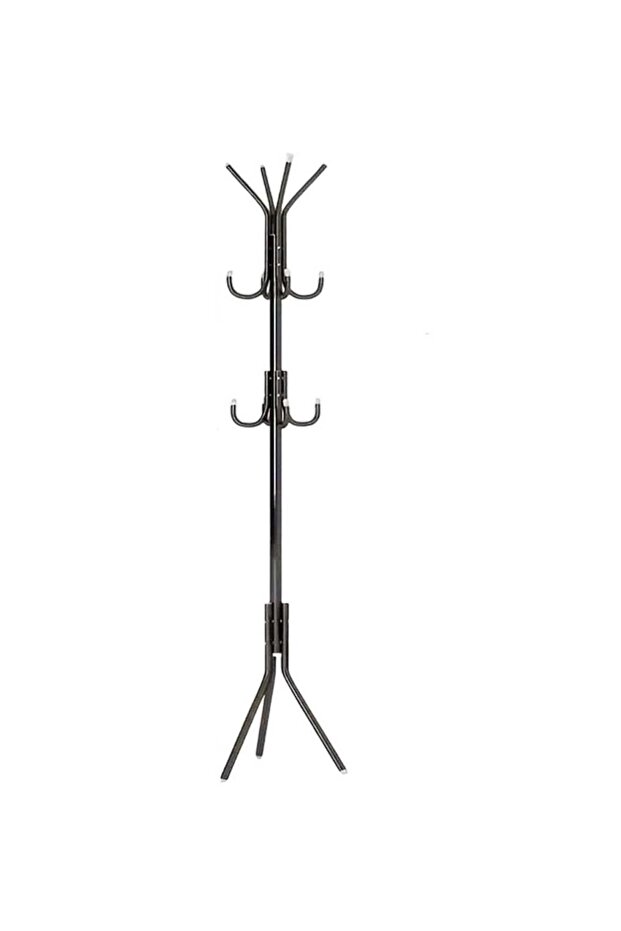 Huitich Wrought Iron Coat Rack 12 Hooks Floor Standing Clothes Hanger (Black)