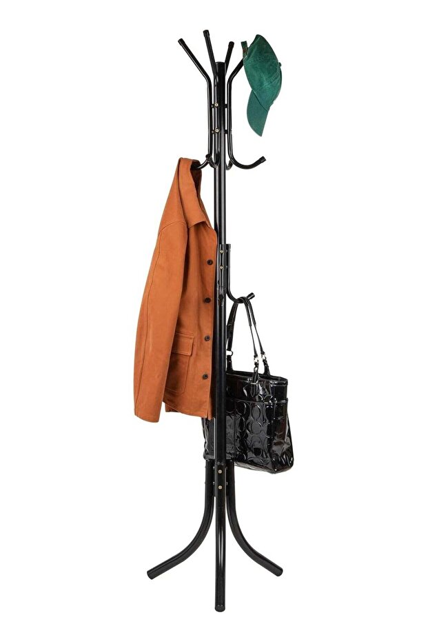 Arabest Free-Standing Coat Rack Stand Hanger 12-Hooks Metal Organizer,Entry-Way Furniture Hall Tree