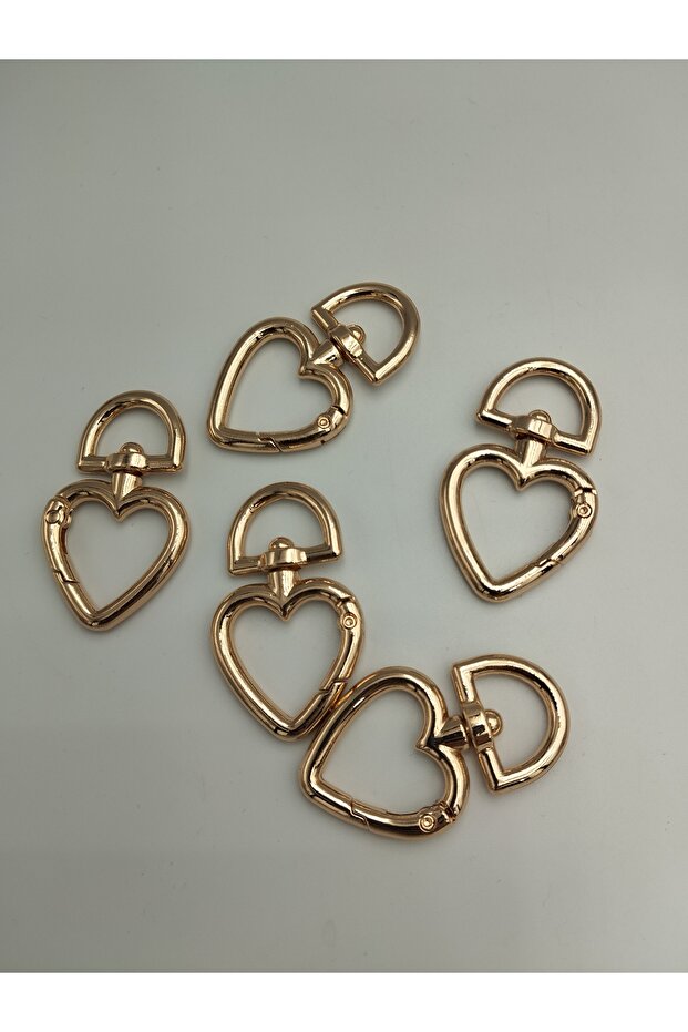 حلقة زنبركية بنمط قلب، إكسسوار للحقائب (قطعتان) - 1