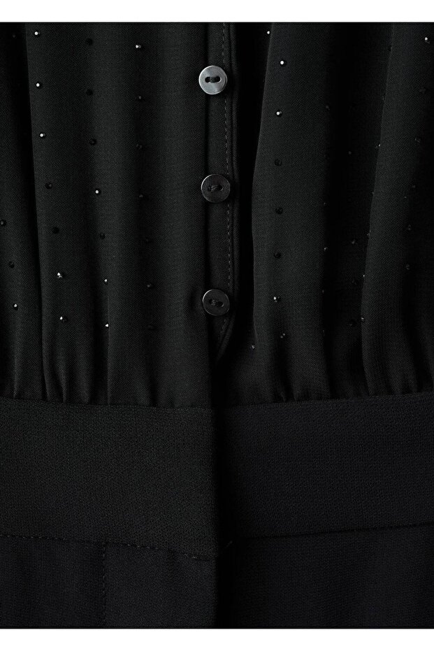 Strass taşlı fularlı tulum - 7