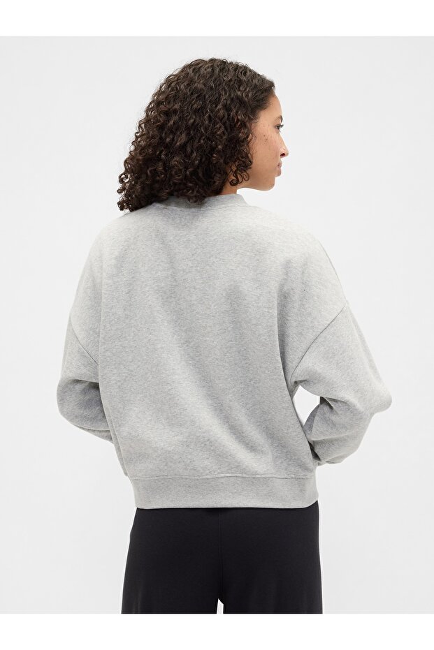 Kadın Gri Peanuts Oversized Logo Sweatshirt - 5