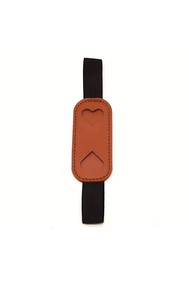 Heart-Shaped Elastic Band Faux Leather Pen Holder Notebook Agenda Accessory Office Material