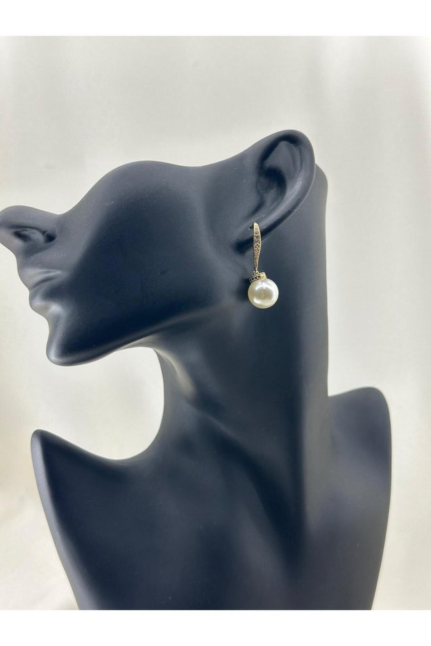 İnci Model Full Stone Sparkling Women's Earrings-Gold