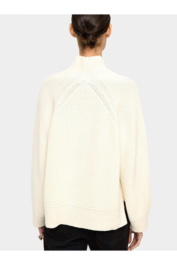 Yüksek Yakalı Örme Kazak - 4