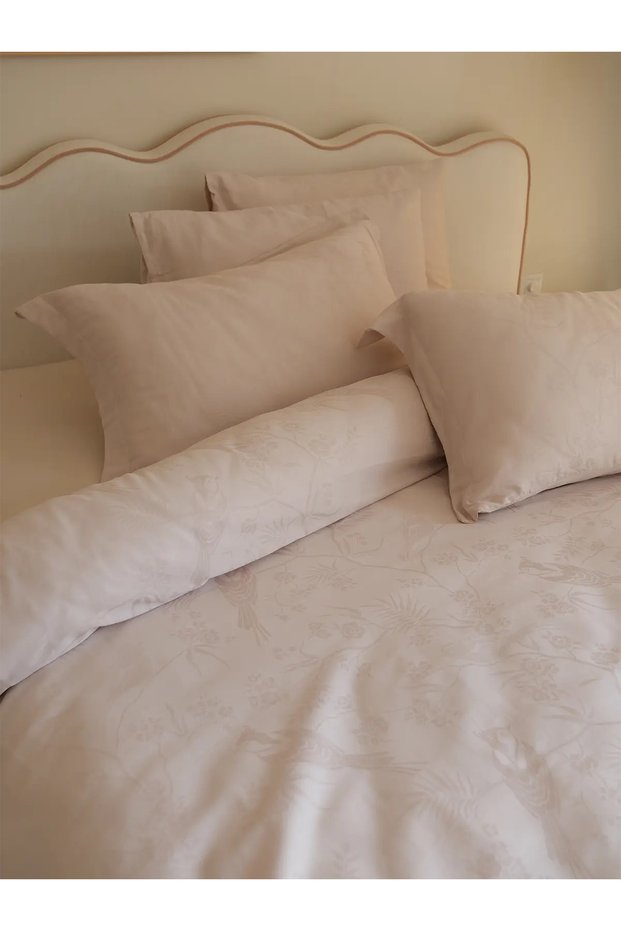 Noire Double Sheeted Premium Cotton Satin Duvet Cover Set (6 Pieces) (260X240)