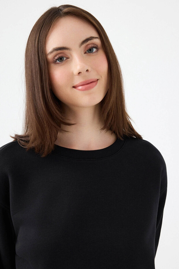 Siyah Kadın Sweatshirt Lf2041105 - 4