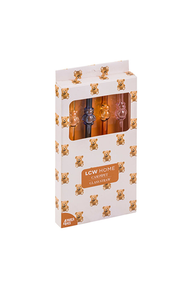 Sparkling Choices from Shining Store | Patterned Glass Straw Set of 4 - 4