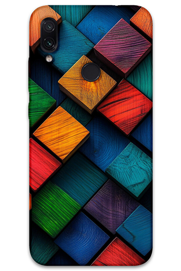 Xiaomi Redmi Note 7 Case Hd Pattern Printed Back Cover - Square Pattern - 1