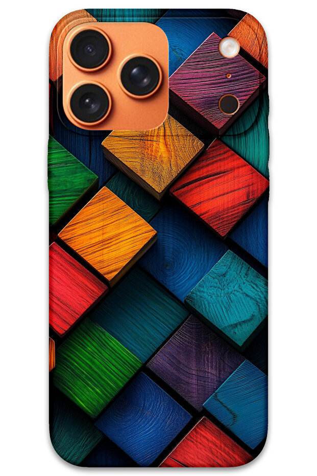 غطاء خلفي لهاتف iPhone 17 Pro بنمط HD مطبوع - نمط مربع - 1