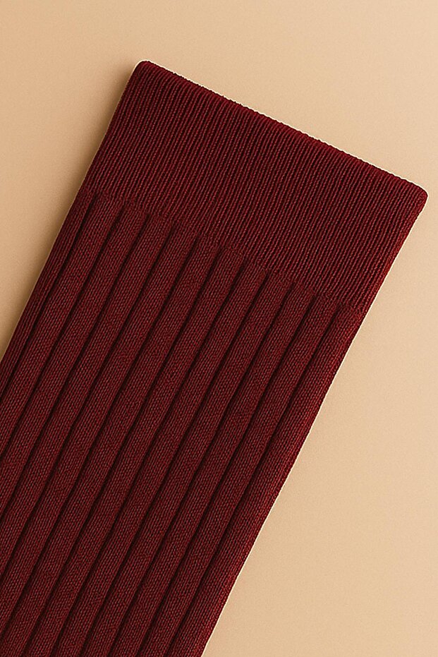 2 Çift Basic Lastikli Kalın Pamuk Karışımlı Diz Üstü Çorap - 8