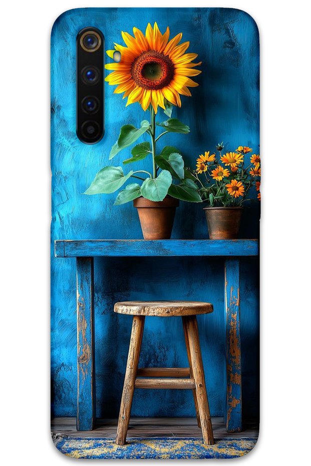 Realme 6 Pro Case Hd Pattern Printed Back Cover - Art Stool Flower