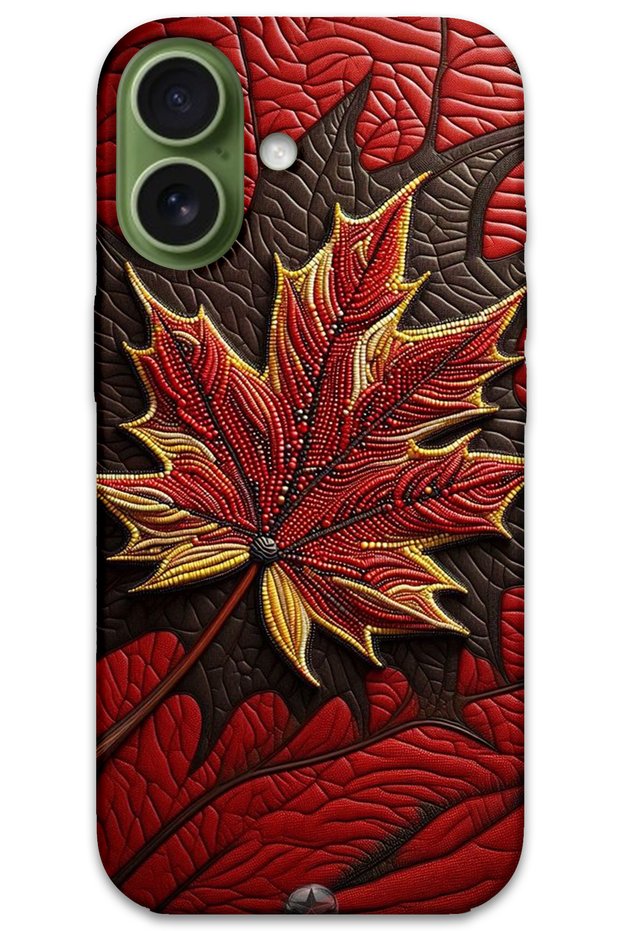 iPhone 17 Case Hd Pattern Printed Back Cover - Red Leaf