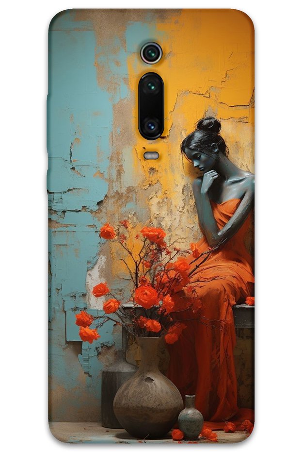 Xiaomi Mi 9t Case Hd Pattern Printed Back Cover - Lonely Woman