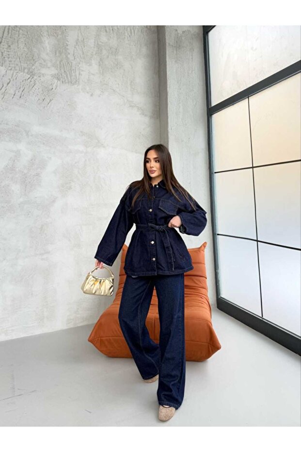 Women's Denim Jacket and Pants Set