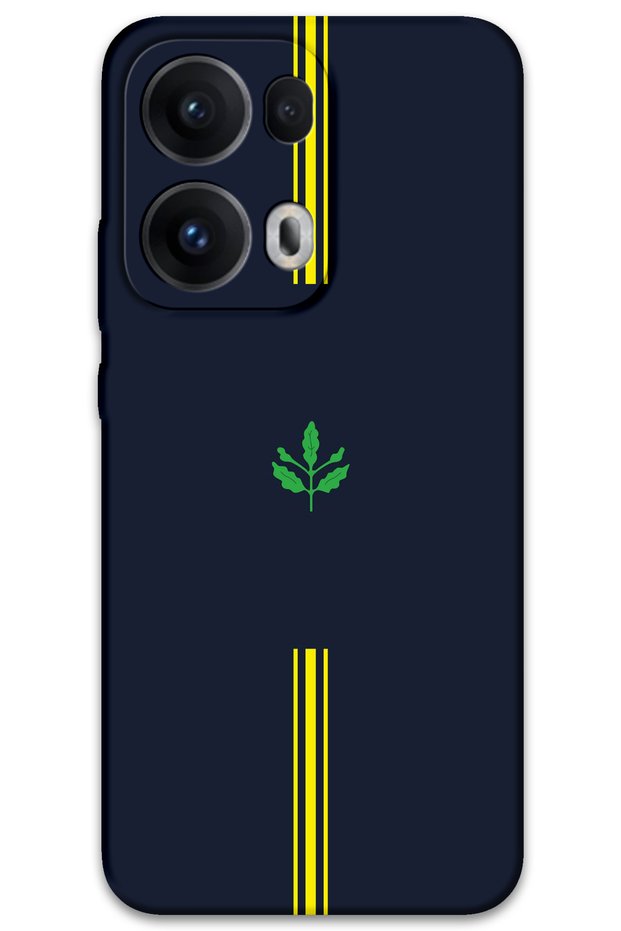 Oppo Reno 13 Pro 5g Case Hd Pattern Printed Back Cover - Yellow Navy Blue